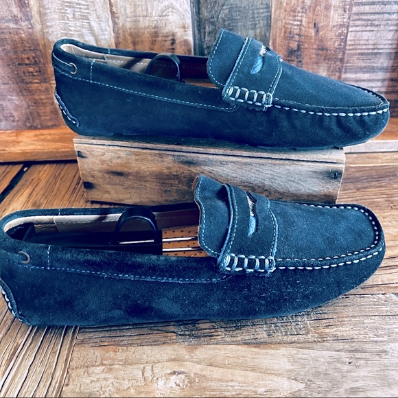 Gh Bass Co Blue Suede Driving Moccasins 